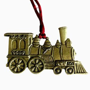 Vintage Seagull Pewter Train Christmas Tree Ornament Locomotive Canada 1988